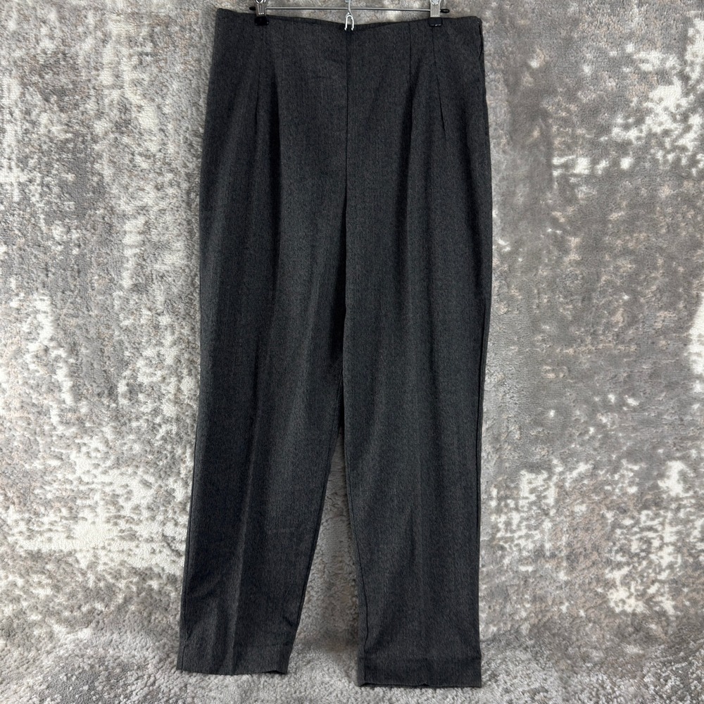 Briggs Size 16 Herringbone Career Trousers Dress Pants Gray Full Length Women